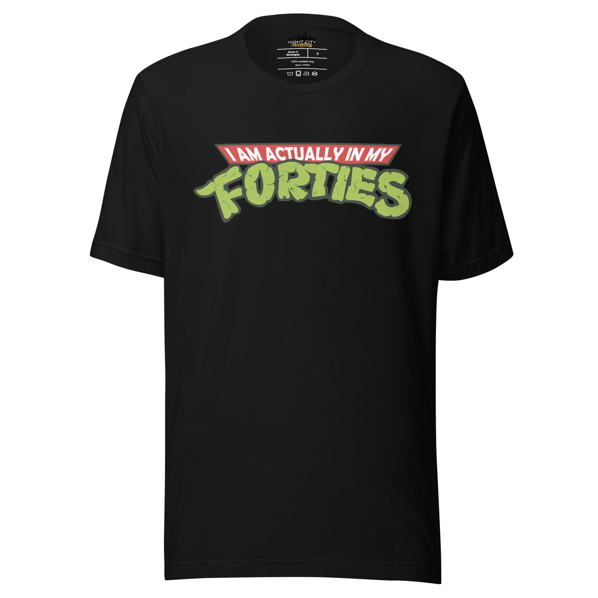 Funny Ninja Turtles 40th Birthday T-shirt: Lightweight Cotton Tee