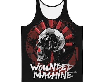 Cyberpunk 2077 Tank Top: Eurodyne Wounded Machine, Unisex Baumwolle Streetwear