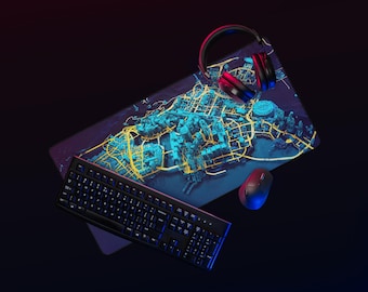 Cyberpunk 2077 Night City Map Mouse Pad: Anti-Slip Gaming Desk Mat