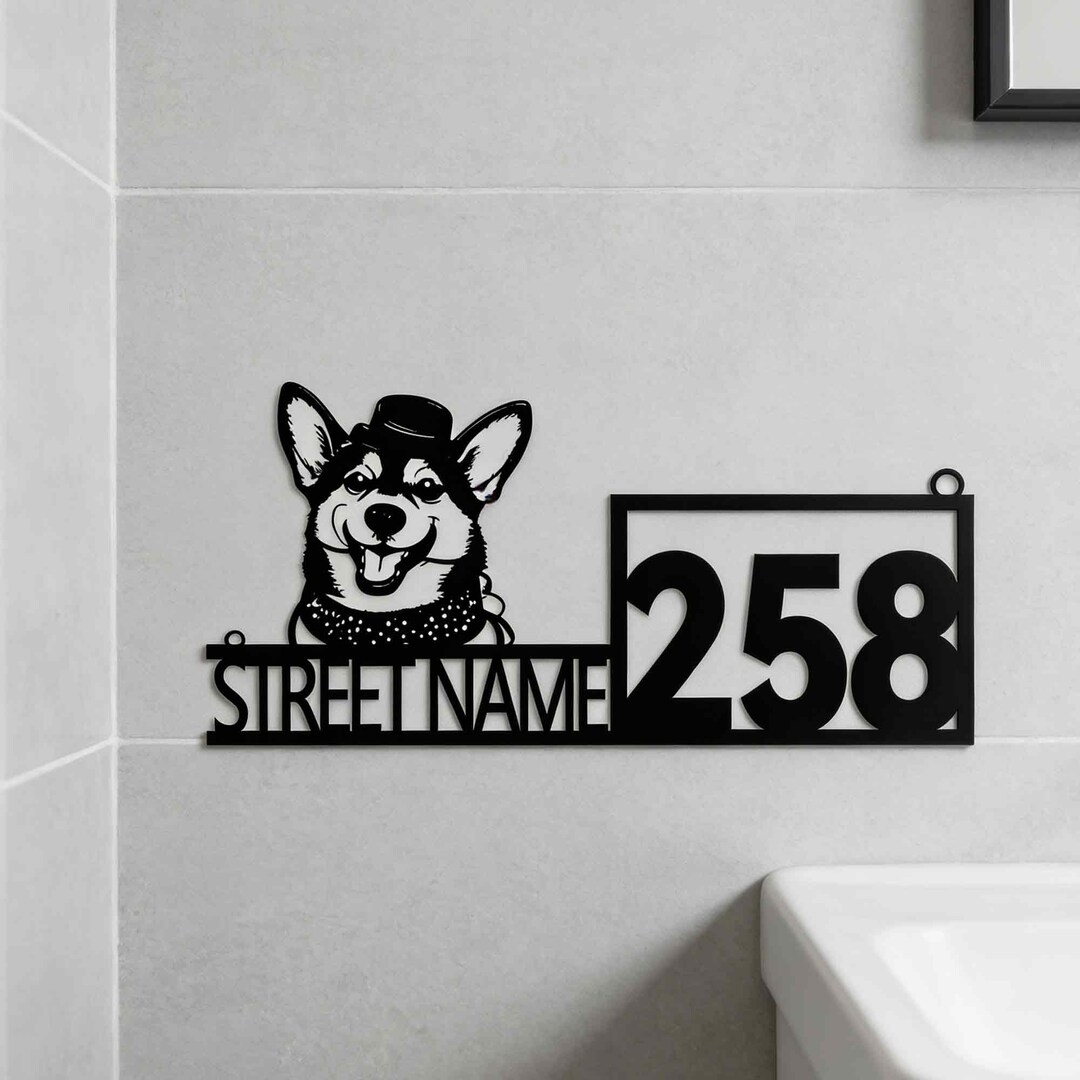 Personalized Bernese Mountain Dog Metal Address Sign, Custom House Number Plaque