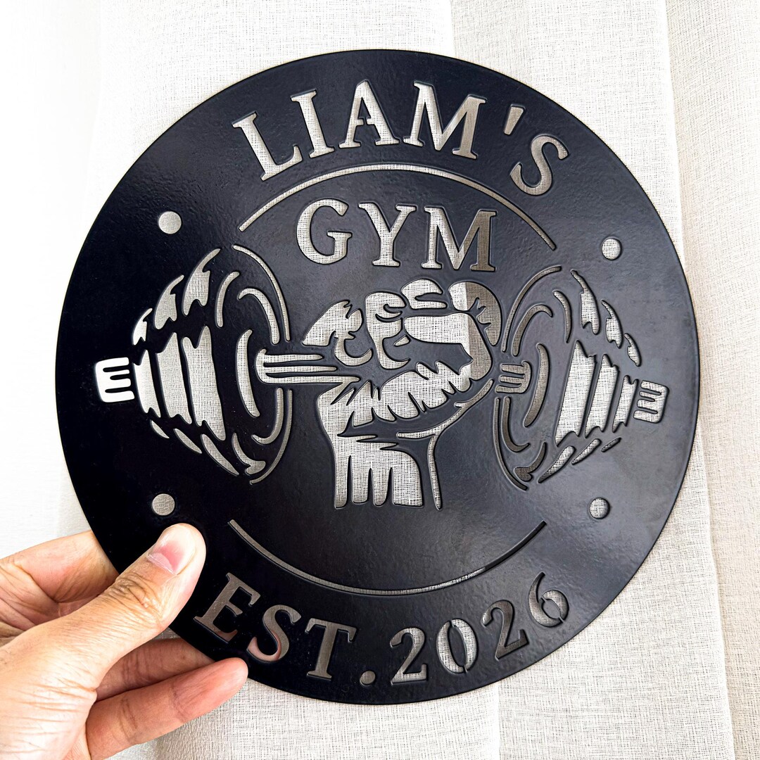 Personalized Gym Metal Sign, Custom Weightlifting Wall Decor - Etsy