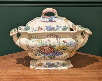 Sopera de hierro Strathmore de Masons / Vajilla inglesa vintage