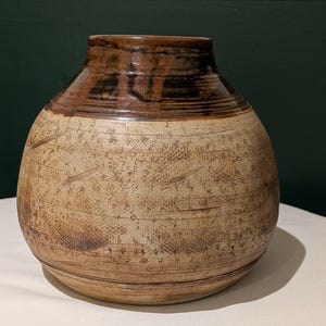 Hand Thrown Studio Pottery Vase | Earth Toned Stoneware | Rustic British Pottery