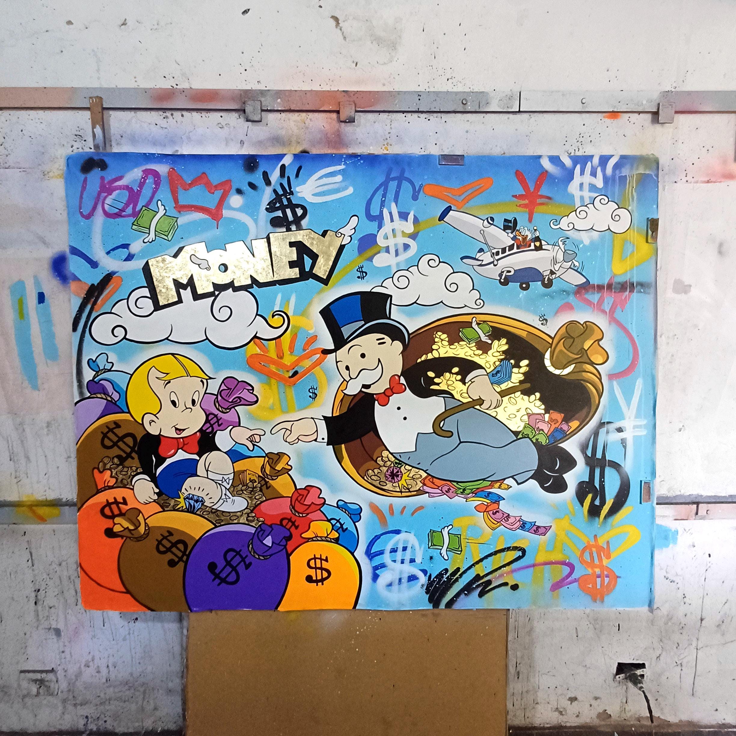 Richie Rich Canvas Painting Wall Decor / Alec Monopoly Art / Cartoon ...
