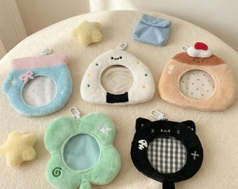 Llavero de peluche para tarjetas fotográficas, colgante para bolso Ita, portatarjetas fotográficas con ventana transparente, llavero Kawaii