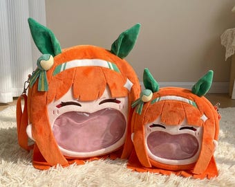 Kawaii Plush Ita Bag: Anime Character Shoulder Bag with Clear Display Window