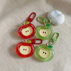 Apple Keychain Set 4pcs Ita Bag Charm Fruit Keyring Anime Bag Accessory Kawaii Style image 6