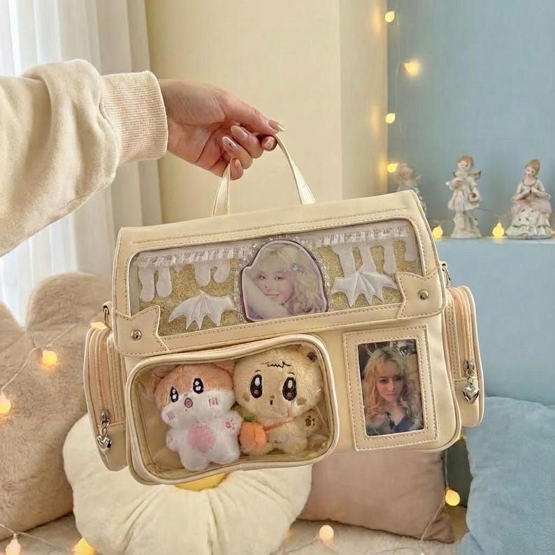 Clear Window Ita Bag With Photo Card Pocket, Kawaii Backpack for Pins ...