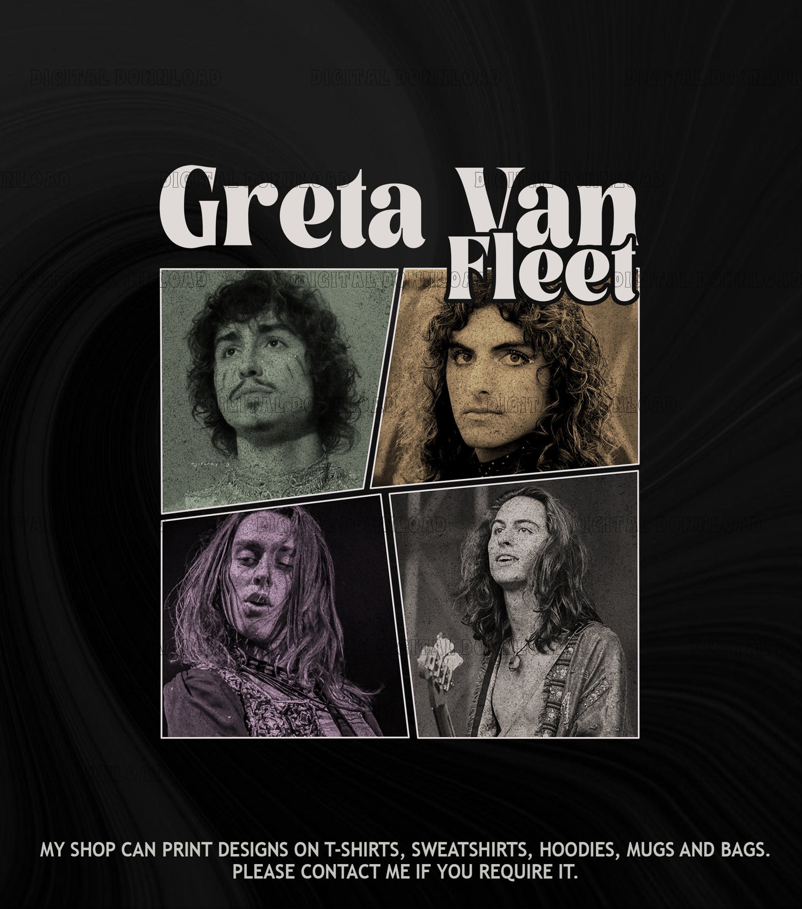 Greta Van Fleet Png, Greta Van Fleet Shirt Design, Greta Van Fleet Tour Concert Dates Png, GVF