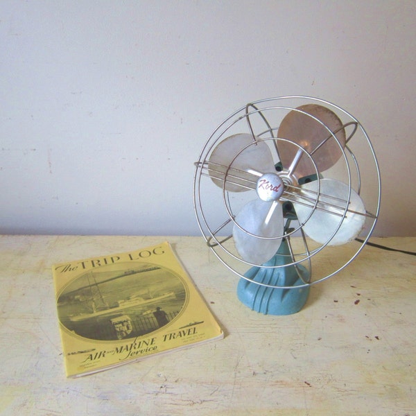 Reserved for Kevin Robin Blue Industrial Desk Fan Working Kord Fan Chippy Industrial Loft Decor Gift for Him Display Prop Summer Fan