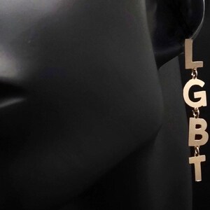 LGBT earrings - Letter earrings - word earrings - lettering earring