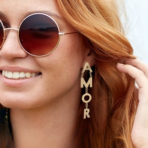 Boucles d'oreilles Amor Boucles d'oreilles lettre