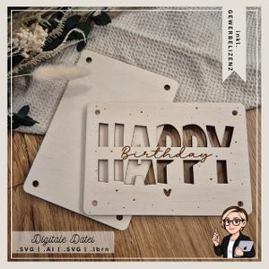 Birthday | Laser file | SVG file | Birthday money gift | Instant download | Gift idea | Small gift | Giving money Happy Birthday