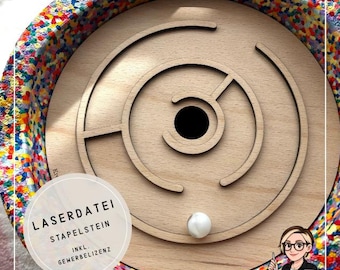 Stapelstein Activity Board | Digital Laser File | Learning & Play Board | SVG DXF