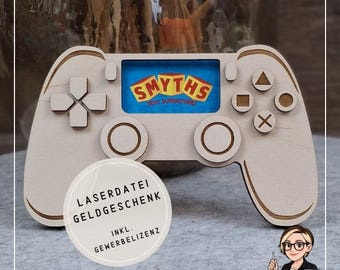 Wooden Controller Gift Card Holder | Digital Laser File for Gift Card | Gaming Gift | SVG DXF LightBurn