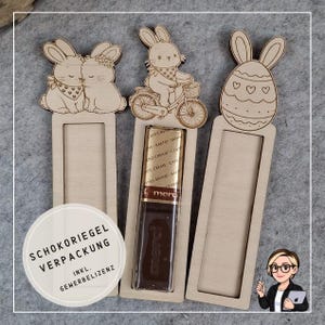 Paascadeauverpakking | 11 ontwerpen inbegrepen | Digitaal laserbestand | Klein paascadeaudoosje voor chocoladerepen | SVG DXF LightBurn