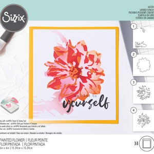 Sizzix Layered Stencils 4PK Painted Flower by Olivia Rose