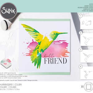 Sizzix Layered Stencils 4PK Hummingbird by Olivia Rose