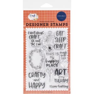 Carta Bella Stamps- Crafty & Happy- CR137040