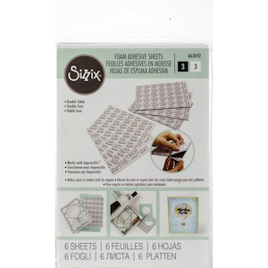 Sizzix Making Essential Foam Adhesive Sheets, 4&quot; x 6&quot; Assorted 6 Sheets