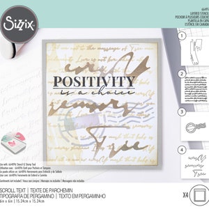 Sizzix Layered Stencils 4PK Scroll Text by Olivia Rose