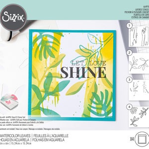 Sizzix Layered Stencils 4PK Watercolor Leaves by Olivia Rose