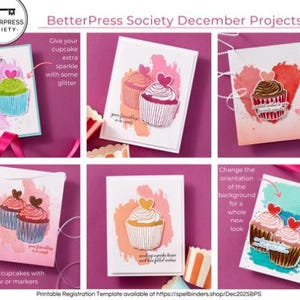 Spellbinders- Bps december- Set met cupcake-kusjes-bord en -stans- Bps-010