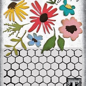Tim Holtz - Sizzix Embss Fldr 11pk Die Set ""vault Side-order Floristry"" -666872."