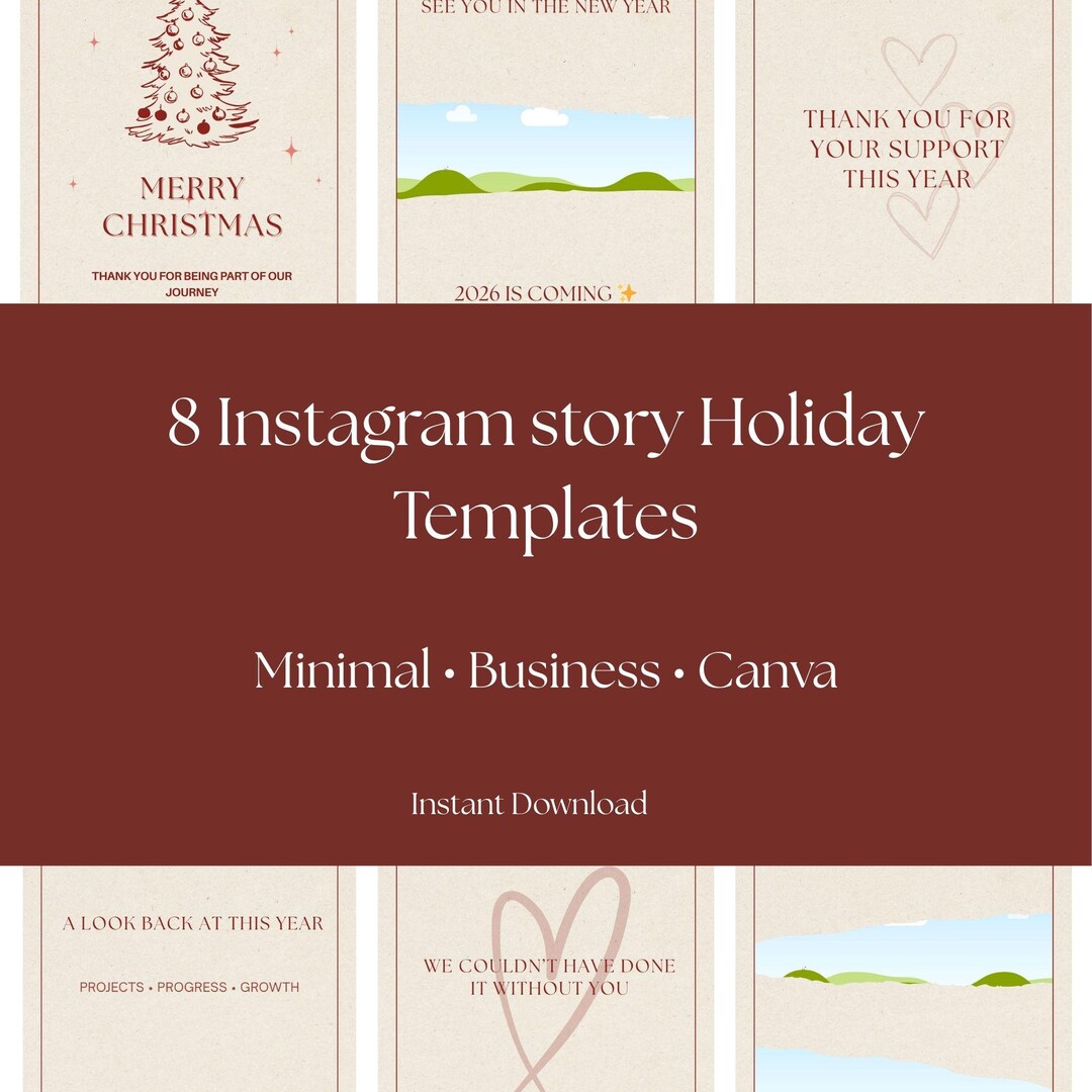 Christmas Instagram Story Templates for Small Business Holiday Canva