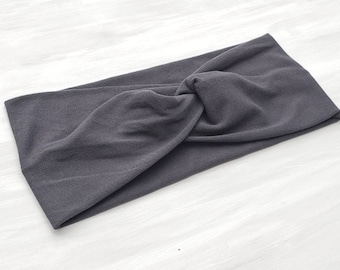 Charcoal Gray Headband for Women | Turban Headband | Knot Headband | Twist Headband | Yummy Soft Headband | Yoga Headband | Nurse Headband