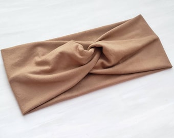 Tan Camel Headband for Women | Turban Headband | Knot Headband | Twist Headband | Yummy Soft Headband | Yoga Headband | Nurse Headband