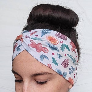Christmas Gingerbread Headband for Women | Turban Headband | Knot Headband | Twist Headband | Yummy Soft Headband | Yoga Headband