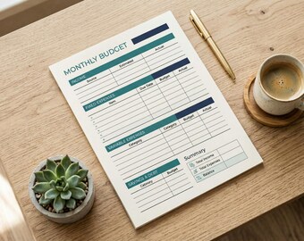 Family Budget Planner Bundle | Monthly Finance Kit, Expense Tracker (PDF)