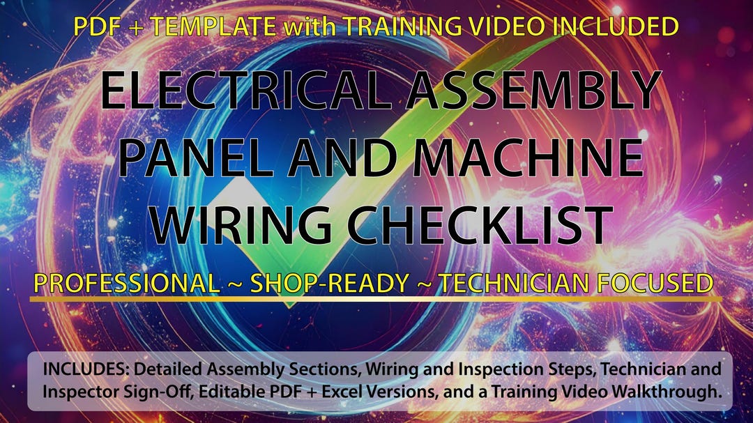 Machine Assembly Checklist Electrical Assembly-panel and Machine Wiring Checklist and Video ...