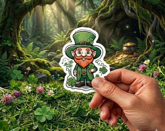 Pegatina de duende - Calcomanía minimalista del Día de San Patricio