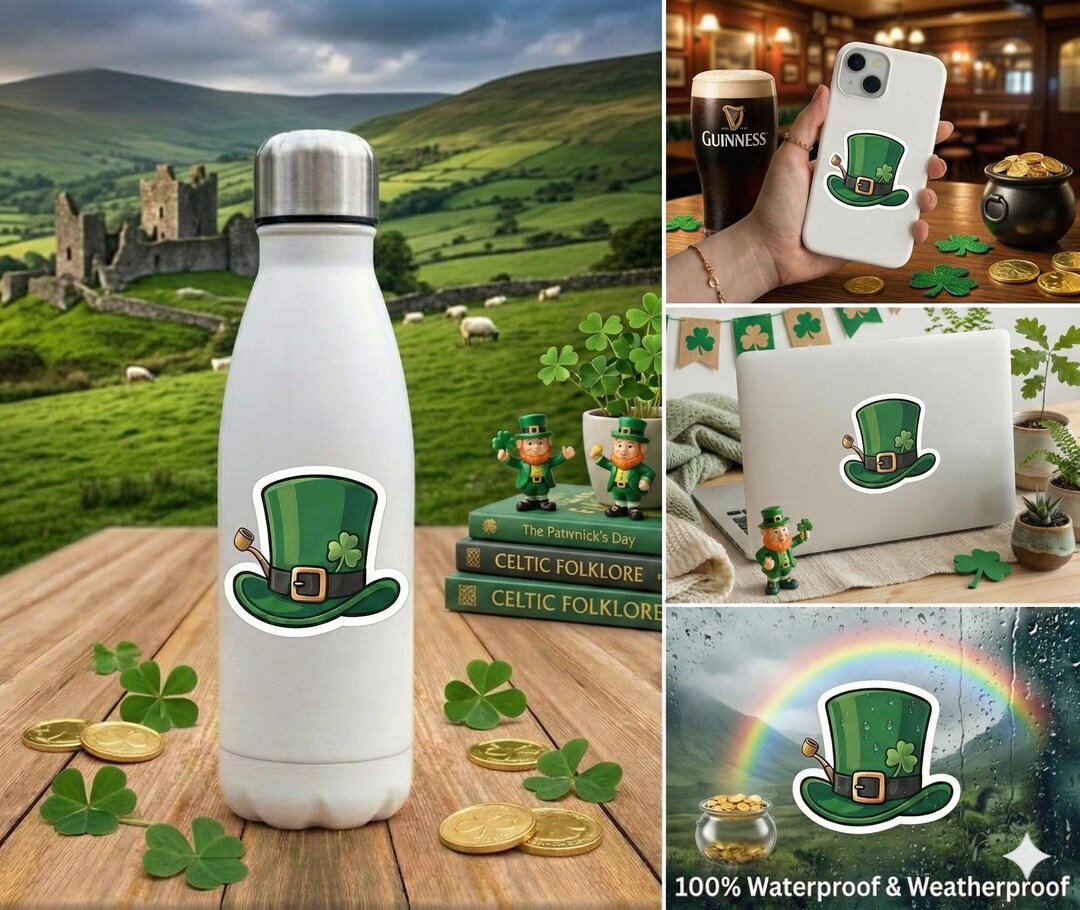 Four-leaf Clover Sticker - Minimalist St Patricks Day Decal - Etsy