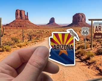 Arizona State Sticker - Cactus Wren & Flag Decal