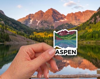 Sticker Aspen Colorado - sticker Maroon Bells Mountain