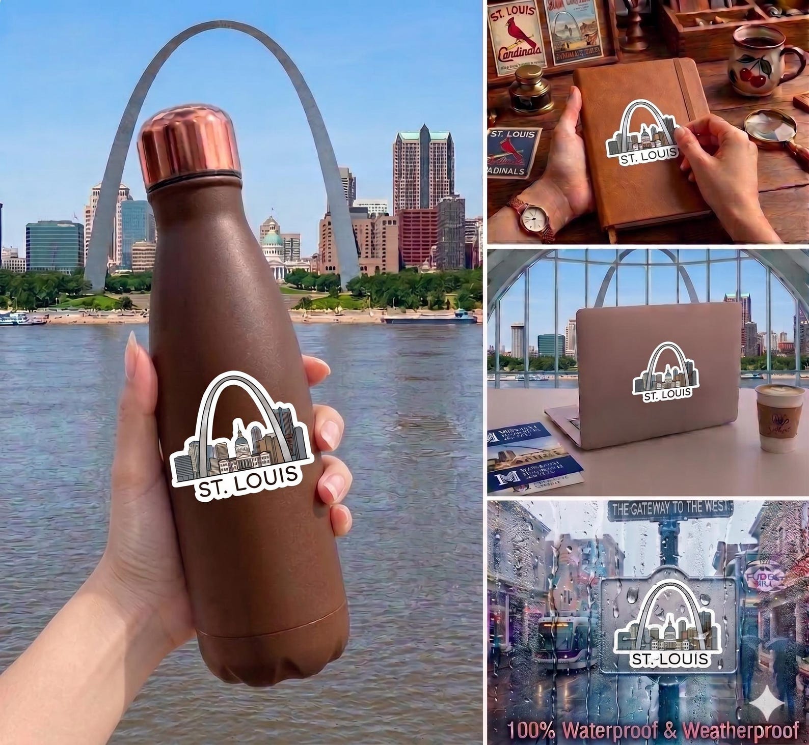 Louis Sticker - Gateway Arch Skyline Decal - Etsy