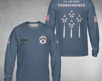 Custom Name US Air Force Thunderbirds AOP Long Sleeve Shirt
