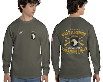 Custom Name US Army 101st Airborne Division AOP Long Sleeve Shirt
