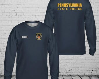 Custom Name Pennsylvania State Police Long Sleeve Shirt