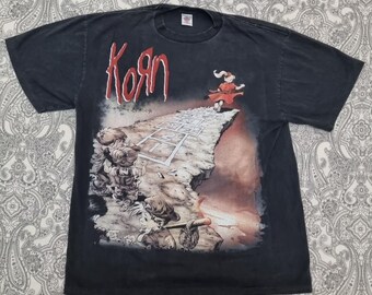 Vintage 90s KORN American Nu Metal Band Promo Music T-shirt Unisex