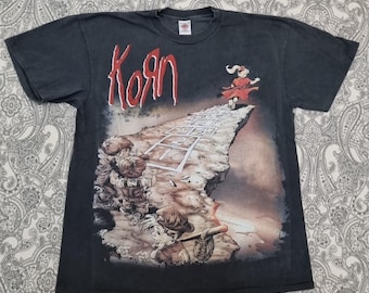 Korn Follow the Leader Tシャツ Lサイズ 90s Vtg 1998 Korn Follow the Leader T-shirt Gray M 90s Nu Metal Hard