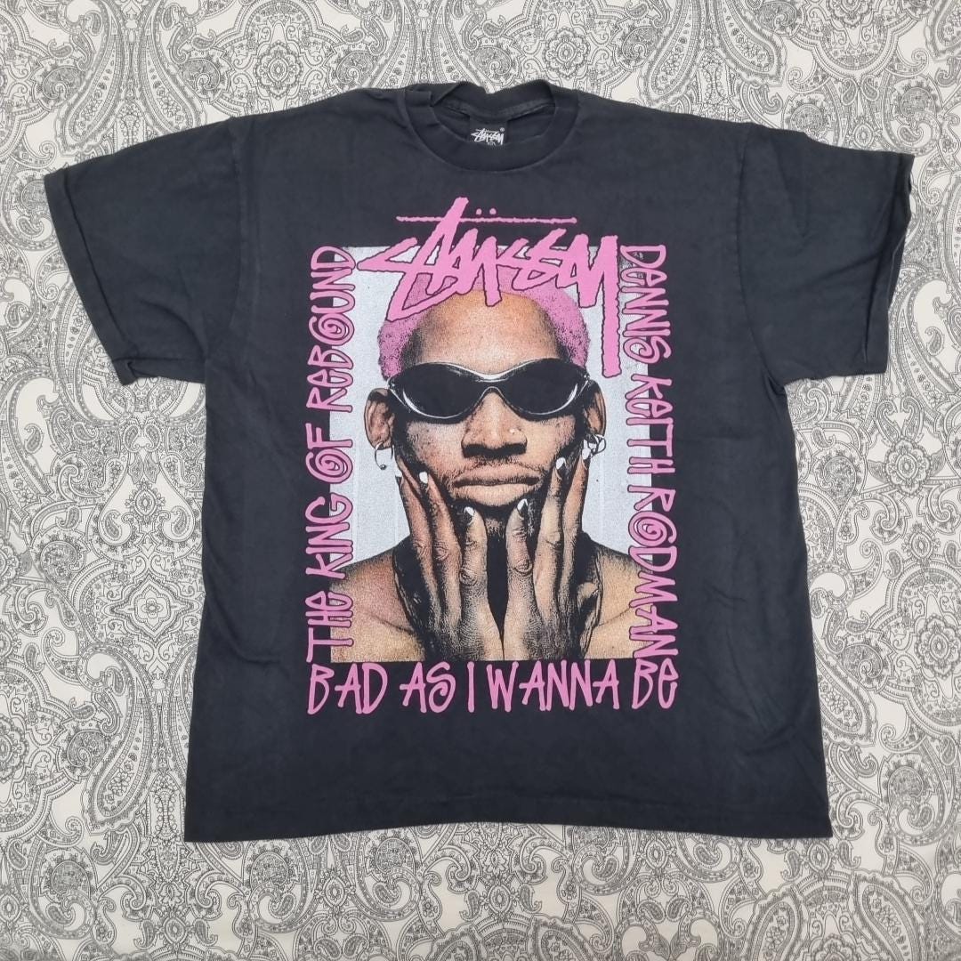 Stussy X Dennis Rodman Vintage T Shirt XL King of Rebound Graphic