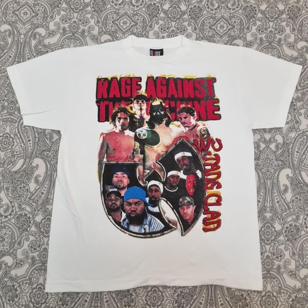 RAGE AGAINST THE MACHINE ➕WU-TANG TシャツXL Vintage Rage Against the Machine Wu Tang T-shirt 1997 Tour Graphic