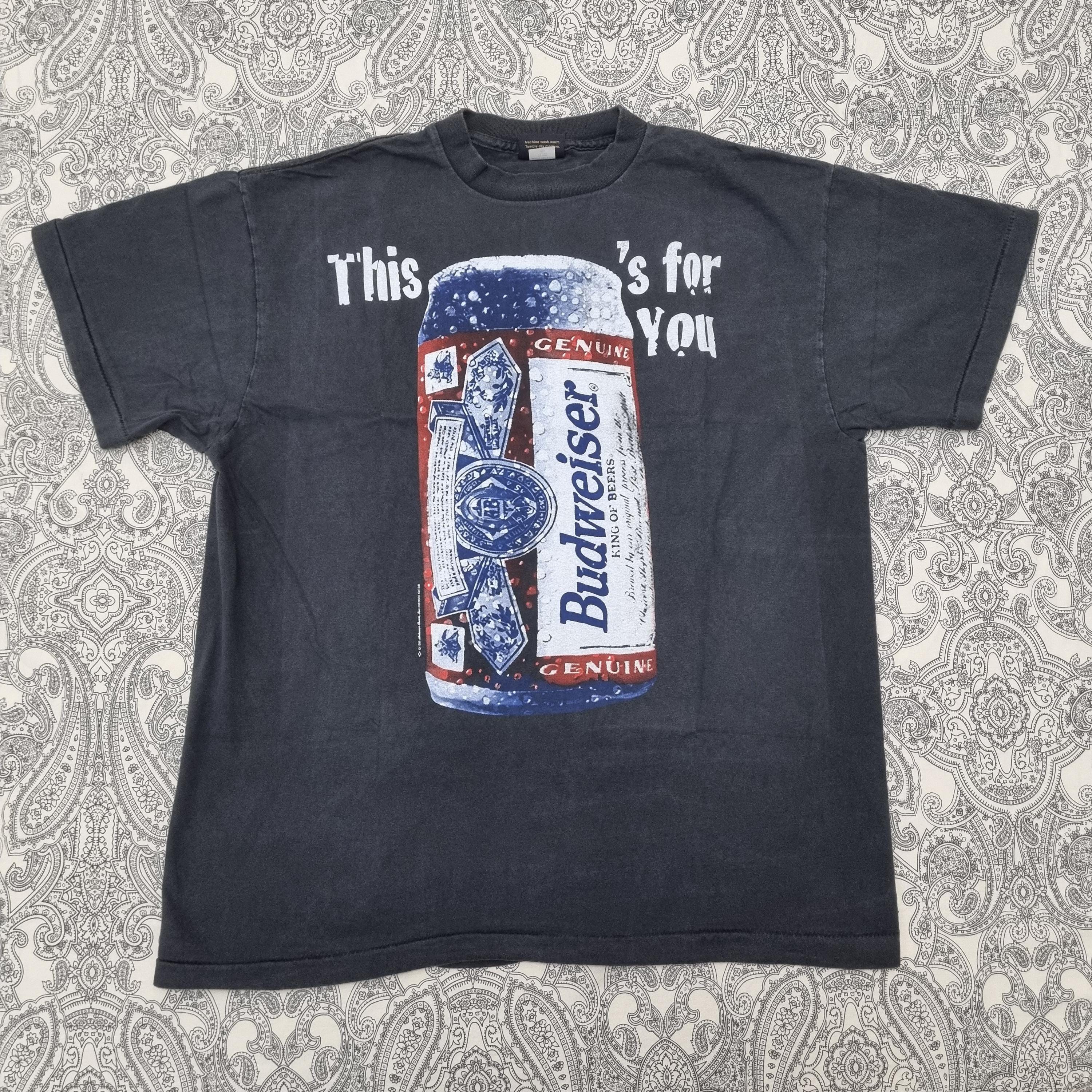 T-shirt Budweiser Adulte Taille L Neuf Avec étiquettes - Manches Courtes 100% Coton - Rouge Et Blanc