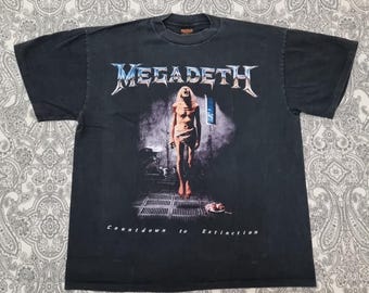 1992 Megadeth Countdown to Extinction Thrash Metal Single Stitch T