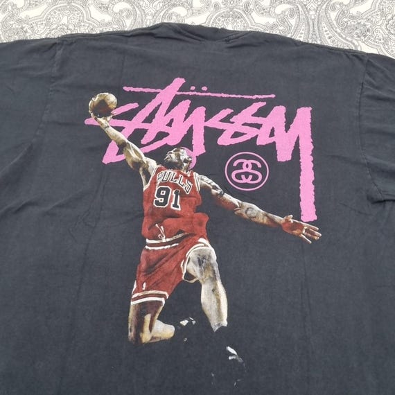 Stussy X Dennis Rodman Vintage T Shirt XL King of Rebound Graphic