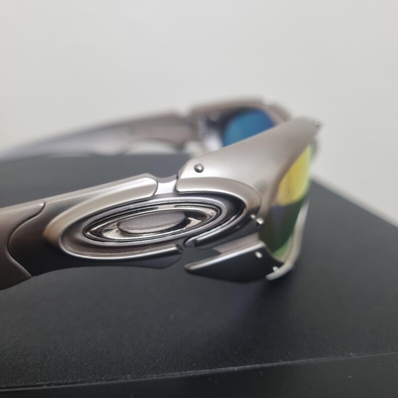 Plate X Silver Metal Polarized Wraparound Sunglasses Y2K Cyber Sports Shades 90s Vintage Style Mirrored Festival Glasses image 5